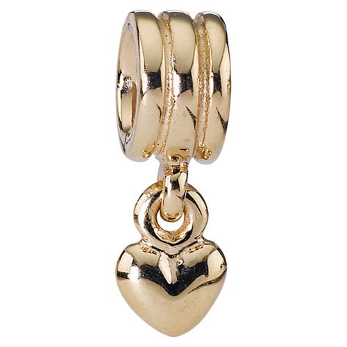 14K Gold Hanging Heart Charm